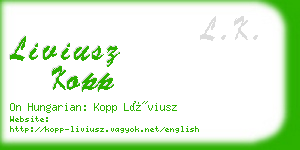 liviusz kopp business card